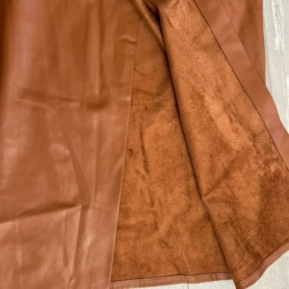 Zara Faux Leather Faux Wrap Dress Camel Sz XS Chic Sophisticated Nouveau  Riche - threedaughtersproperties.com
